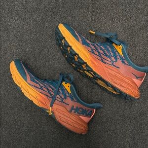 HOKA Orange and Blue Running Shoes